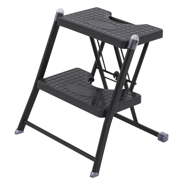 Banqueta Escada Aço Carbono 2 Degraus 0,48m 120kg Preto Anodilar