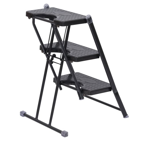 Banqueta Escada Aço Carbono 3 Degraus 0,72m 120kg Preto Anodilar - Image 2